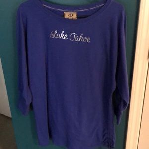 NWOT Cobalt blue Lake Tahoe heavy weight t shirt.